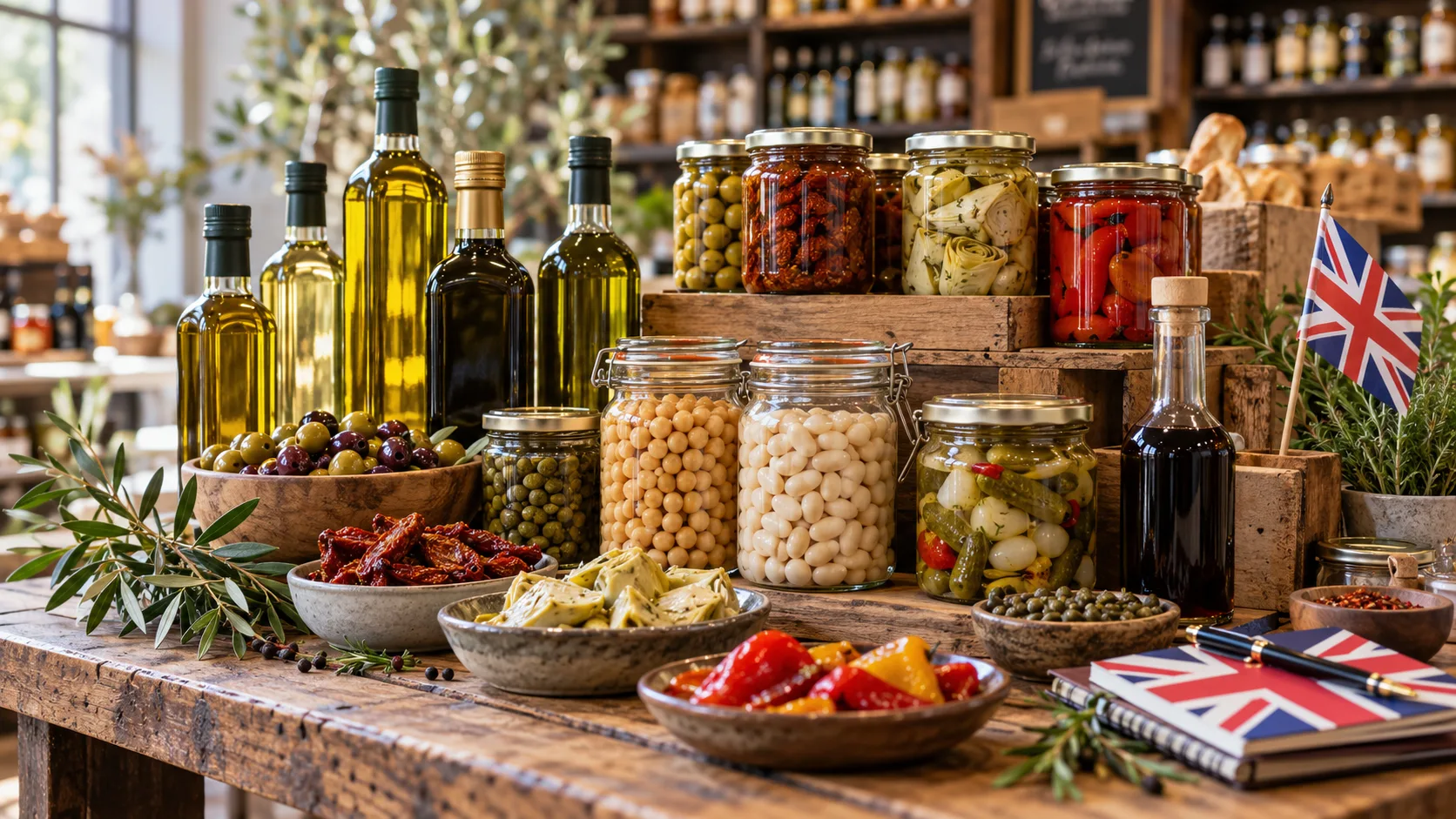 Средиземноморски продукти за килера на едро във Великобритания
